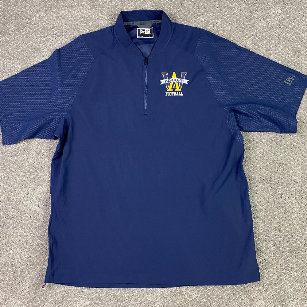 Bishop's University Football New Era Graphite 1/4 Zip Pullover Men's Large Blue